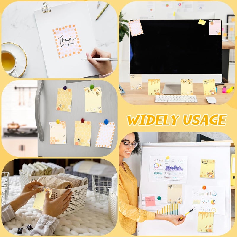 Chiisong 12 Pieces Bee Sticky Notes Bee Notepads Gifts 3x4 Inch Adhesive Honey Memo Notes for Women to Do List for Memo Reminder List for Office Home Supplies Teachers Gift - Image 5